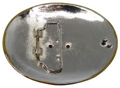 Texas Long Horn Oval Silver & Gold Diamond Belt Buckle (3-7/8&Prime; x 2-7/8&Prime;)