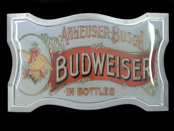 SB13129 *NOS* REALLY NICE **ANHEUSER-BUSCH BUDWEISER** BEER ADVERTISEMENT BUCKLE