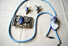 Western Belt Buckle, Bolo and Collar Tip Set