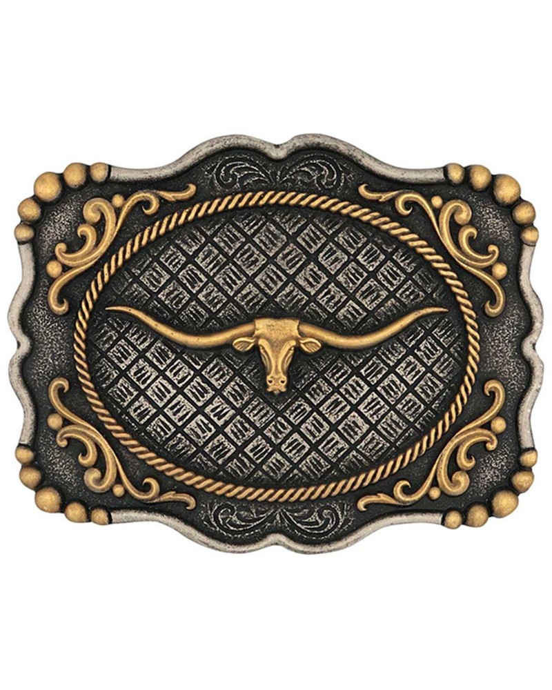 Montana Silversmiths Framed Longhorn Attitude Buckle – A1003P