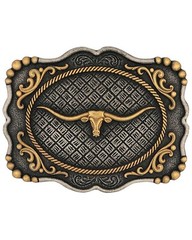 Montana Silversmiths Framed Longhorn Attitude Buckle – A1003P