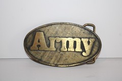 Vintage Army Brass Tone Belt Buckle Outstanding Support Recruiting 3.75”