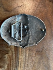 Cowboy Skull Blue Belt Buckle Western Gothic Biker Style Skull Guns Rodeo Punk