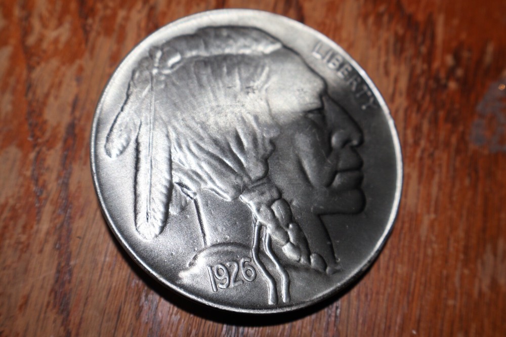1926 Buffalo Nickel Design Belt Buckle Grt Amer. Chicago Beltbuckle Co.