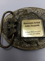 Artistic impression MOOSE belt buckle designed by Julie Zsupnik, 2004
