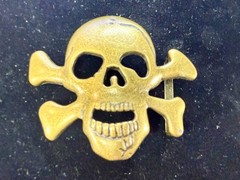 Creepy Skull Crossbones See-Trough Halloween Cutout Belt Buckle For 1.25&Prime; Belt