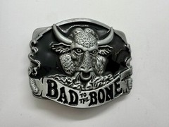 Bad to the Bone Longhorn Cow Bull Head Steer Western Cowboys Devil Belt Buckle