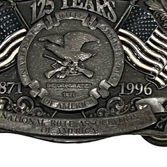 NRA belt buckle National Rifle Association vintage 125 years 1996 Made in USA