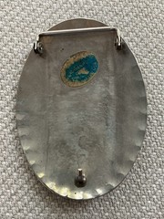 Vintage Belt Buckle, Double Buffalo, 10 Nickel, Turquoise Coral USA Southwestern