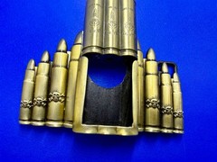 Bullet Rifle Rounds Skull Crossbones Lighter (Not Working) Large Belt Buckle