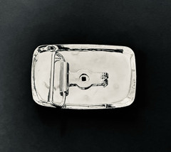 Chrome Metal Belt Buckle Blank Western Cowboy Style USA Made