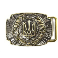 Brass belt buckle Glory to Ukraine!, National Ukrainian trident belt buckle
