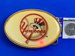 Yankees Baseball Fan Belt Buckle Attention Grabbing Led Lights! W/ Fresh Battery