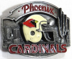 Phoenix Cardinals Vintage Belt Buckle 1980&rsquo;s NFL Football Team 1986 Season
