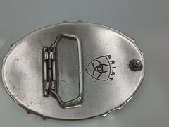 Ariat Western Longhorn Steer & Barbed Wire Edge Belt Buckle