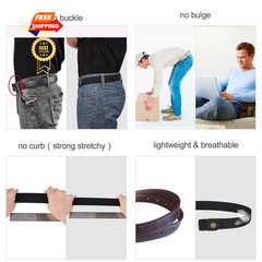 XZQTIVE No Buckle Invisible Fits waist size 36&Prime;-50&Prime;, 2 Pack Black&brown