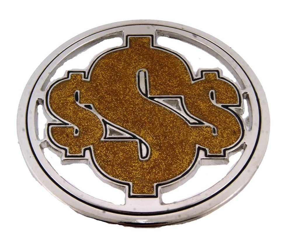 Dollar Sign Belt Buckle Cosplay Halloween Costume Party New Men Brown Color Oval