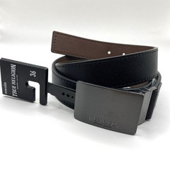 True Religion Reversible Buckle Belt Men Size 36 Black Brown Classic Preppy NWT