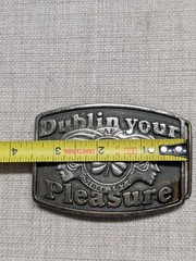 vintage DUBLIN YOUR PLEASURE irish twins IRELAND western BRASS cowboy ae