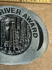 Used Metal Alloy Getty Oil 1983 #2368 Safe Driver Belt Buckle