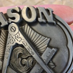 MASON FREEMASONS FREEMASONRY Metal Belt Buckle GRAY SILVER COLOR