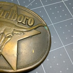 Buckle: Vintage 1987 Marlboro. Longhorn & Star Design. Solid Brass