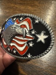 Bald Eagle Motorcycle Belt Buckle Cowboy Rodeo Collector American USA Patriot