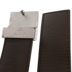 Louis Vuitton M6803 Damier Logo Buckle Suntulle Carre Leather Belt Brown Used