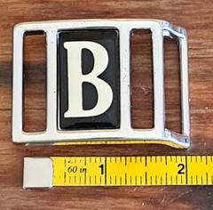 Metal Unisex Chrome Belt Buckle with Initial « B&rsquo;, Fits Belt 1 and 1.25 Inch New