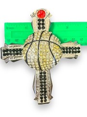 BASKETBALL BLING KING BELT BUCKLE LARGE SPARKLING NEW halloween