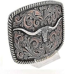 Montana Silversmiths Longhorn Collection Western Attitude Belt Buckle