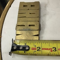 Vintage 70&rsquo;s ~ BRIAN ~ Antique Brass ~ USA Handcrafted ROYP Belt Buckle ~