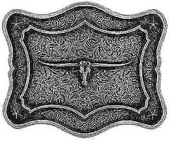 Montana Silversmiths Longhorn Collection Western Attitude Belt Buckle