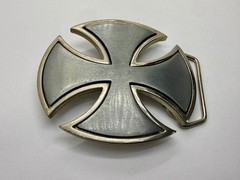 Maltese Celtic Iron Cross Gothic Punk Biker Vibe Cutout Silver Color Belt Buckle