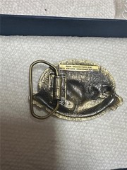Vintage Bass Anglers Sportsman Society Life Member Bras Belt Buckle B.A.S.S.