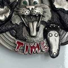 Bergamot 1994 Toon Time Cat Belt Buckle Pewter Made in USA G 77