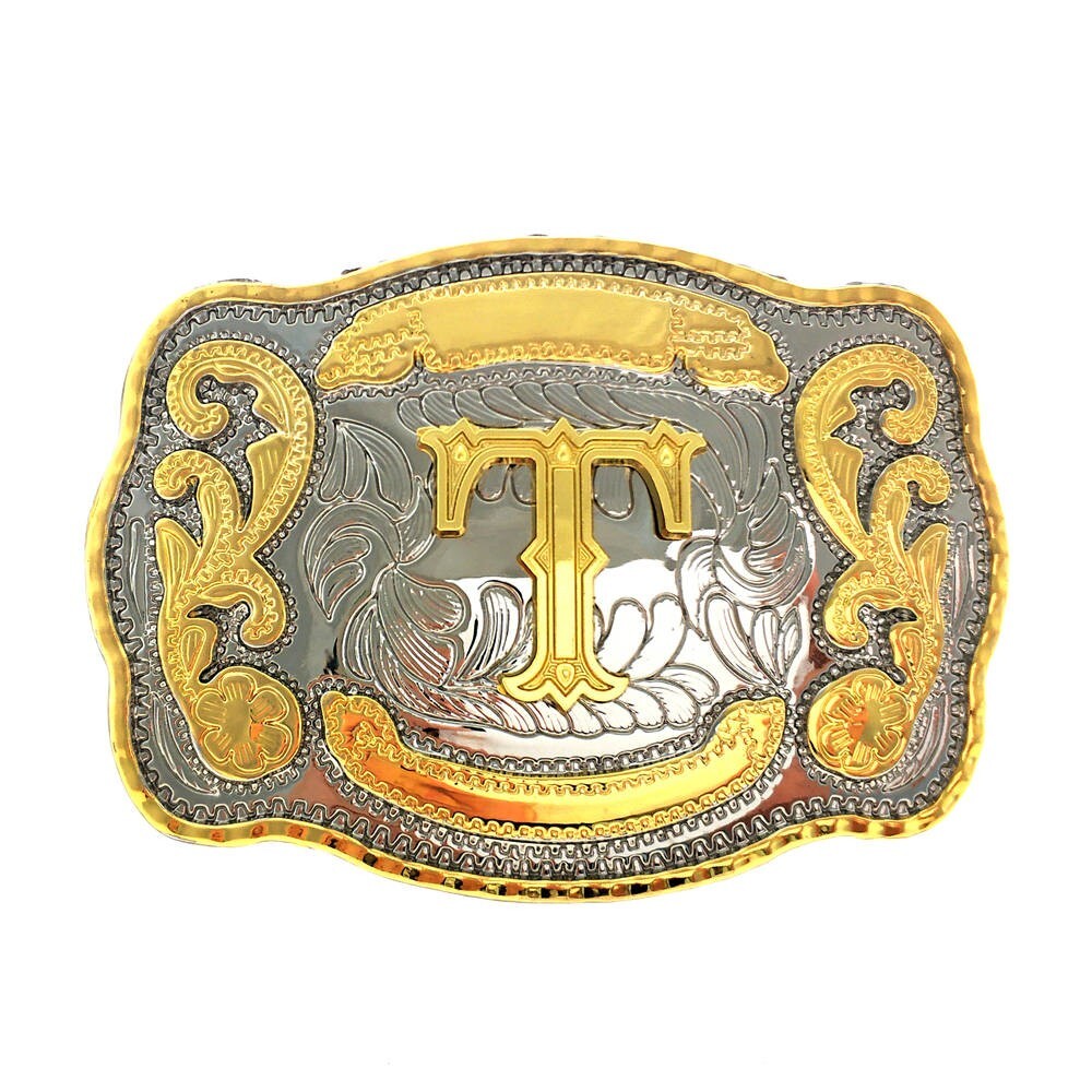 INITIAL (T) BELT BUCKLE LETTER COWBOY WESTERN RODEO TEXAS STAR Hebillas Vaqueras