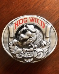 Hog Wild Motorcycle Bike Biker Pig Metal Unisex Men’s Belt Buckle