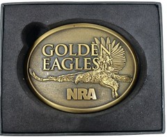 NRA Golden Eagles 2013 Commemorative LTD Belt Buckle Brass W/Box #D-5