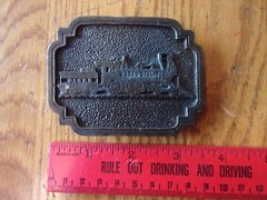 Vintage Belt Buckle Train locomotive & tender Brass or bronze
