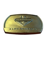 Vintage Handyman Club of America Life Member 1996 Brass Belt Buckle 3×2.5”