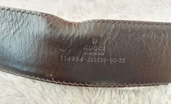 GUCCI Pre-Owned Brown Leather Striped Belt Vintage