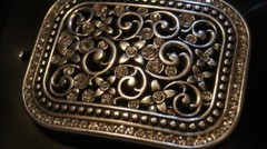 Blazin Roxx Rectangle Buckle Floral Filigree Crystal 37906