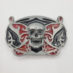LARGE SKULL WITH WINGS BELT BUCKLE NEW APPROXIMATELY 4 1/2&Prime; X 2 7/8&Prime; See Pics