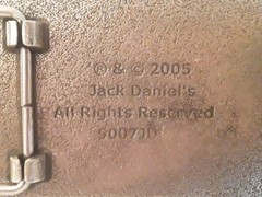 Jack Daniel&rsquo;s Old No.7 2005 Silver Metal Belt Buckle With Rope Style Border
