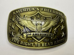 America&rsquo;s Freedom Right To Bear Arms 2nd Amendment Belt Buckle In New Condition
