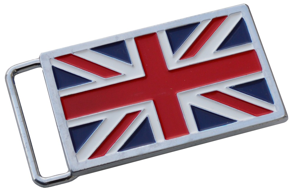Union Jack flag British belt buckle – cast metal