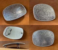 Western Antique Floral Engraved Rope Edge Design Belt Buckle fits 1-1/2&Prime;(38mm)