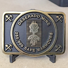 Anacortes Brass Works Deserado Mine Belt Buckle Square Brass Handmade Limited ED