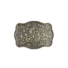 Antique Bronze Western Flower Pattern Rectangle Belt Buckle Boucle de Ceinture